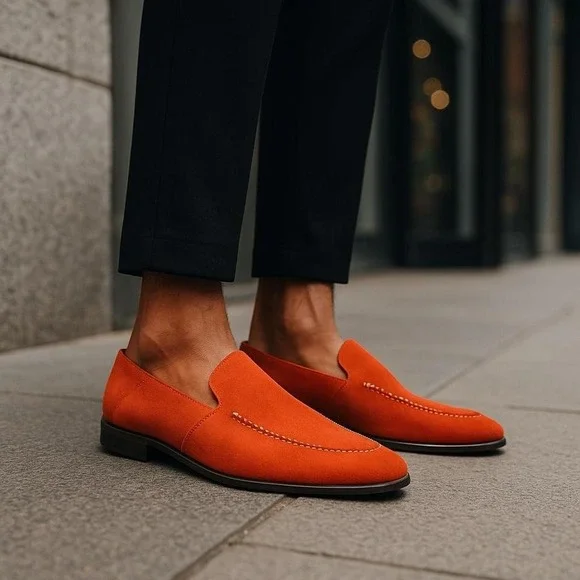 Aldo | Shoes | Aldo Salaman Mens Orange Suede Loafers | Poshmark